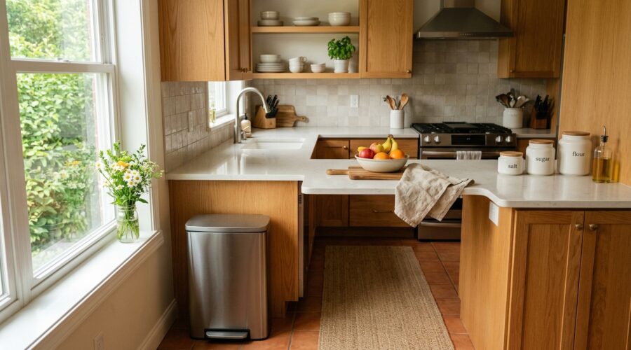 Cozinha limpa e organizada representando hábitos simples para eliminar pragas antes de aparecerem